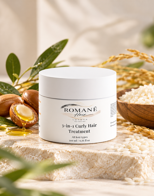Romane Hair 3-in-1 Curly Hair Treatment 200 ml, front label